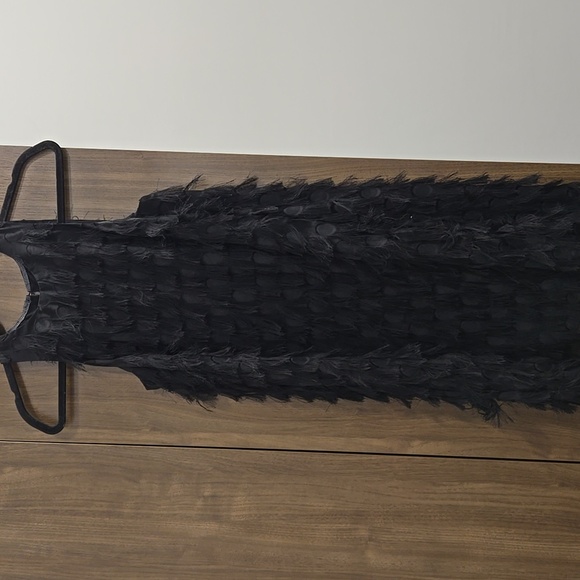 by Anthropologie-"Roxie" Black Textured Fringe Shift Dress-Size 0 - Picture 5 of 17